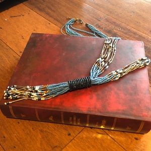 Long beaded statement necklace